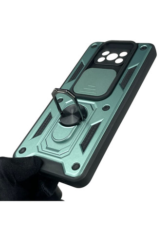 Чехол для Poco X3 Pro бронированный с кольцом со шторкой на сяоми поко х3 про зелёный rg1 Xiaomi (366390646)