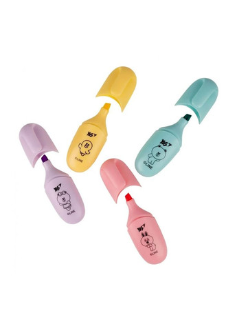 Набір маркерів-текстовидільників Line Friends, 4 кольори Yes (371789607)