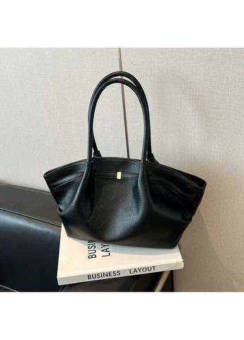 Сумка жіноча чорна з екошкіри - велика офісна шопер на плече No Brand (365250644)