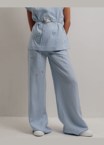 Костюм жіночий літній блакитний льон (жилет, штани) Esta Line (341676030)