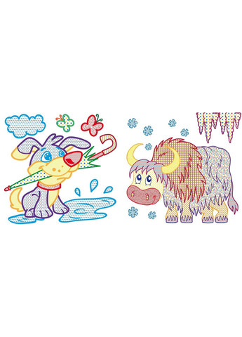 Водяні розмальовки з кольоровим контуром. Свійські тварини Кристал Бук (316081082)