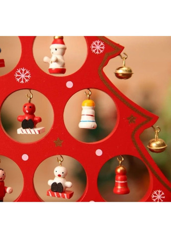 Штучна дерев'яна ялинка конструктор із креативними мініатюрними прикрасами, 27 см червона No Brand (315034639)