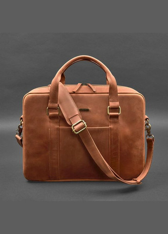 Сумка мужская кожаная через плечо для ноутбука и документов светло-коричневый Crazy horse BlankNote (302007816)
