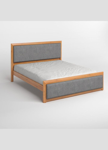 Двуспальная деревянная кровать Барселона Б4/Аляска 93 (Серый) 160х200 см (MBG-13917) Mebigrand (368280344)