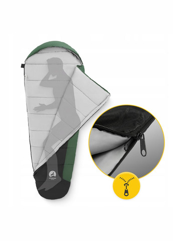 Спальный мешок (спальник) кокон Pro+ 0 ...+10°C R Black/Olive (P-5905973400978) Mountain Goat (301906303)