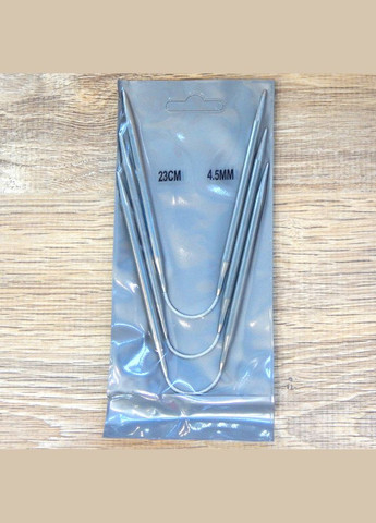 Спицы вязальные носочные на коротком тросике, 4,5 мм, 3 шт No Brand (340486623)