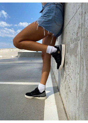КРОСІВКИ ЖІНОЧІ ADIDAS FORUM BLACK WHITE 2 АДІДАС ФОРУМ No Brand чорні демісезони (369389461)
