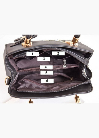 Женская сумочка с вышивкой цветочками и с брелком Черный No Brand (298997750)