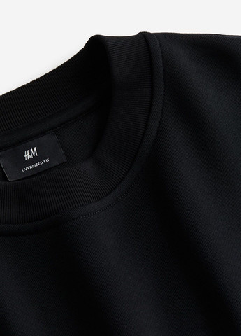 Свитшот H&M - крой черный кэжуал - (278110664)