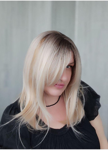 Перука білявки із затемненим корінням середньої довжини пшенична (LCI242-1) No Brand (355802346)