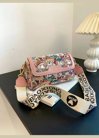 Жіноча сумка невелика через плече з ведмедиками рожева Beibaobao (311600876)