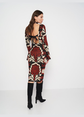 Комбинированное повседневный платье вязаное H&M с цветочным принтом