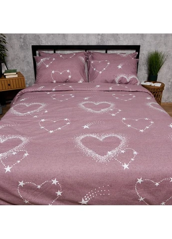 Комплект постельного белья Бязь Gold Люкс King Size 220x240 наволочки 2х40х60 (MS-820010745) Moon&Star Dream Hearts (389751794)