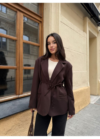 Коричневый женский женский базовый пиджак Avanti однотонный - демисезонный