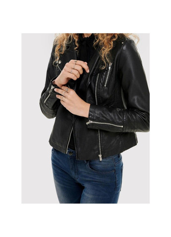 Черная демисезонная куртка gemma regular fit черная косуха Only 15153079