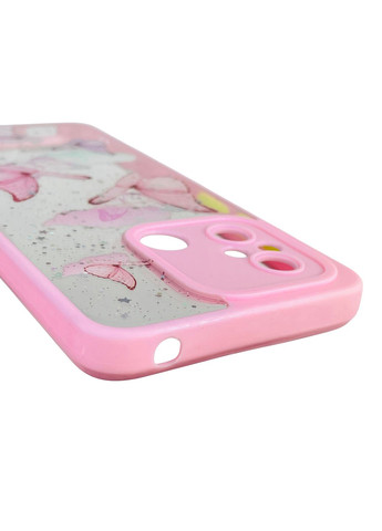 Чехол для Redmi 12C с блёстками с бабочками на сяоми редми 12с розовый Xiaomi (366389800)