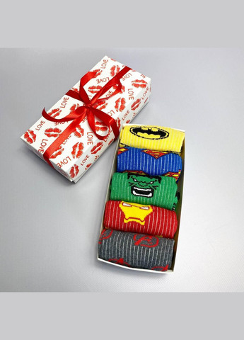 Комбіновані набір жіночих шкарпеток 36-41 5 пар з мультяшним малюнком у подарунковій коробці Vakko (308790485)