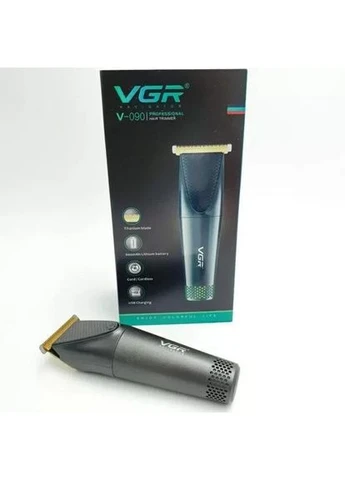 Машинка триммер для стрижки V-090 з трьома насадками керамічні леза акумуляторна Чорний (09039) VGR (386152176)
