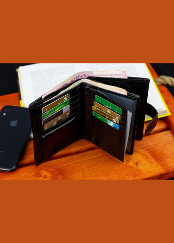 Черное мужское портмоне из натуральной кожи с отделением под автодокументы MC-2090H-1 Marco Coverna (346532890)