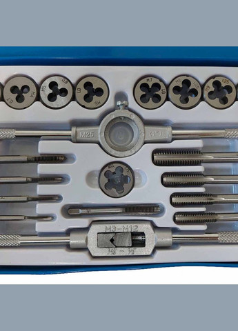 Набор метчиков и плашек 20 ед М3М12 держатели 2шт (122732) Werk (305056063)