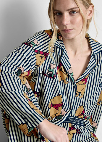 Синя всесезон жіноча піжама pijama disney’s snoopy домашній комплект сорочка + брюки Primark