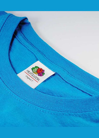 Голубая футболка мужская original t ультрамарин (0610820zu2xl) с коротким рукавом Fruit of the Loom
