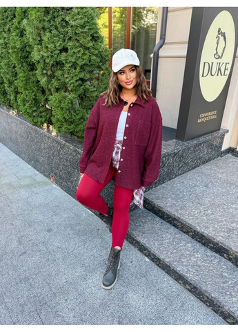 Бордовая рубашка No Brand