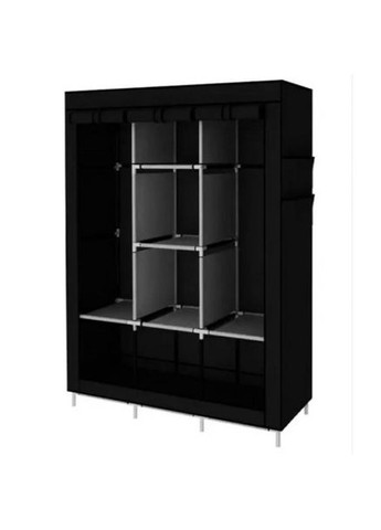 Шкаф тканевый 3 секции складной с каркасом STORAGE WARDROBE 175 х 105 х 45 см черный No Brand (334320654)
