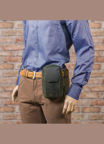 Кожана сумка-чехол панч із винтажної шкіри Alex S45 Oil Grn Visconti (303831804)