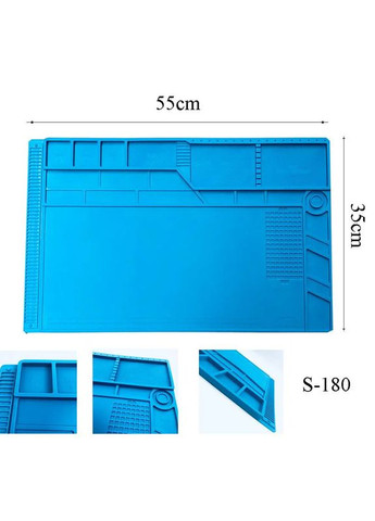 Килимок для паяння S-180-A1, термостійкий, силіконовий мат для паяльника, ремонту техніки 550x350 мм Mechanic (322568135)