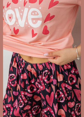 Персикова піжама жіноча з принтом Polkan 243R10388