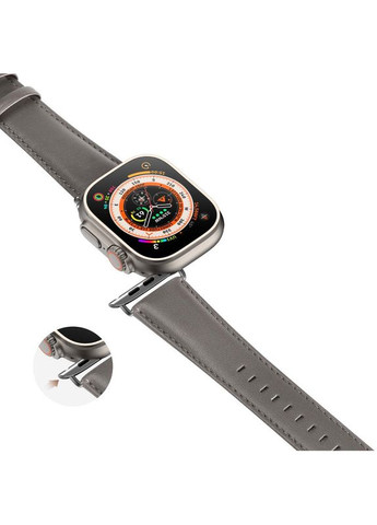 Ремінець Leather Strap Classic для Apple Watch 38/40/41/42mm(ser.10) Grey Dux Ducis (361078378)