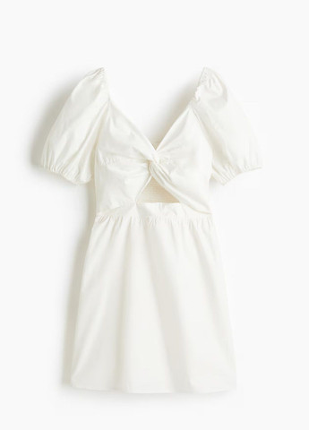 Белое кэжуал платье H&M однотонное