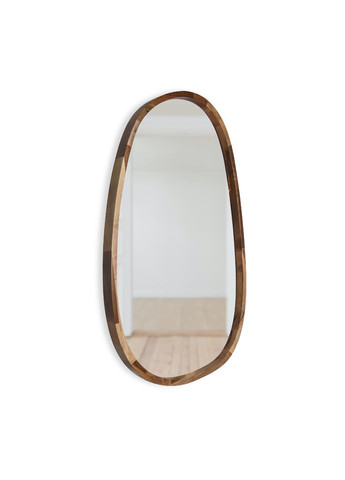 Дзеркало асиметричне дерев'яне Natural Walnut Горіх 55x85 см Luxury Wood Dali (369547031)