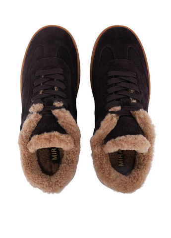 Коричневі жіночі кеди 233a0-09-1 коричневий велюр MIRATON