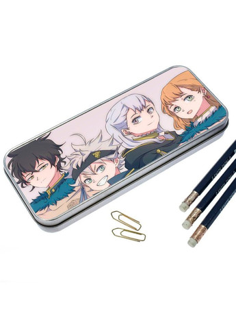 Органайзер для канцелярського приладдя металевий, кейс для дрібниць Чорна конюшина #009 7*18 см Silver No Brand (309152571)