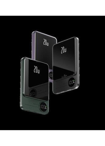 Бездротовий Повербанк MagSafe Power Bank для iPhone 10000mAh 20W Магсейф Павербанк з бездротовою зарядкою Q9, Green Baseus (369776220)