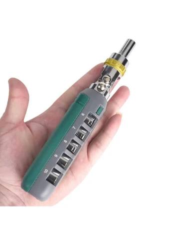 Викрутка RIAS 2024A з 14 бітами Green (3_05902) No Brand (395879860)