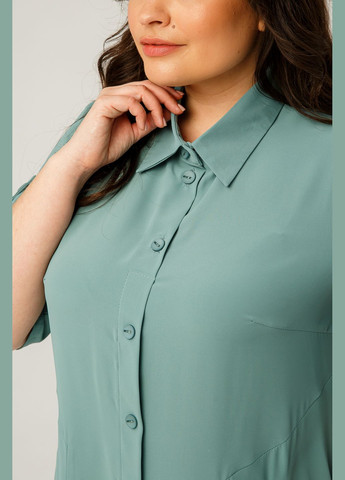 Бирюзовое повседневный летнее платье полуприлегающего силуэта выполнено из костюмной ткани "лагуна" all posa (ap101505p) A'll Posa