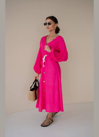 Рожева жіноча сукня лляна No Brand