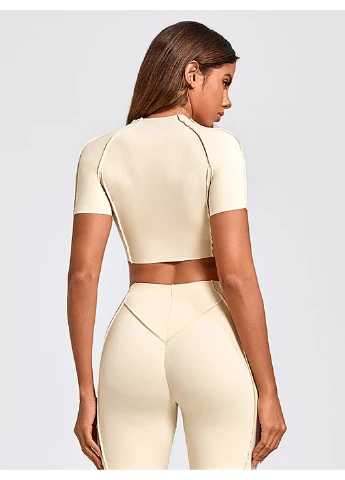 Спортивний кроп топ для фітнесу жіночий із зовнішніми швами, Sculpt Top FITCRUSH (402036342)