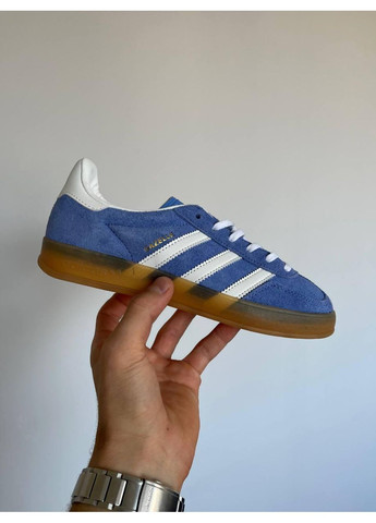 КРОССОВКИ ЖЕНСКИЕ ADIDAS GAZELLE INDIOR SHOES BLUE АДИДАС ГАЗЕЛЬ No Brand белые демисезоны (367174980)