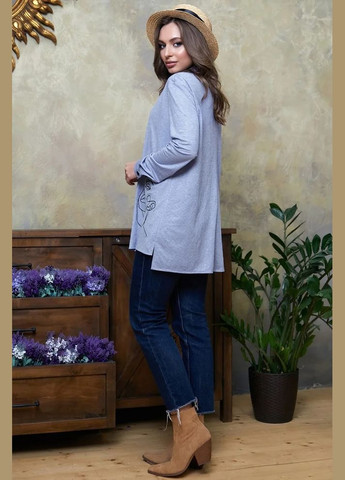 Голубой повседневный рубашка с рисунком Seventeen с длинным рукавом