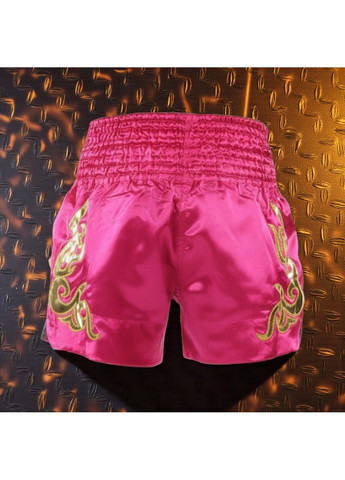 Тайські шорти для кікбоксингу мма муай тай тайського боксу бійцівські дихаючі з поліестеру Рожеві 4_1_M_2C No Brand (371813628)