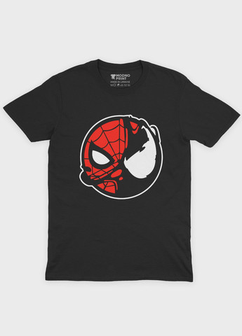 Чорна демісезонна футболка для хлопчика з принтом супергероя - людина-павук (ts001-1-bl-006-014-100-b) Modno