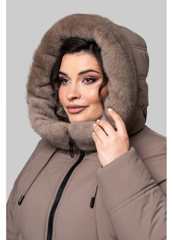 Темно-бежева зимня зимове пальто прямого силуету all posa (ap102216p) A'll Posa