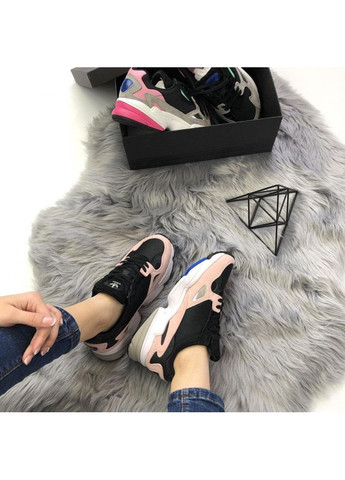 Рожеві Осінні кросівки чоловічі adidas falcon pink black white адідас No Brand