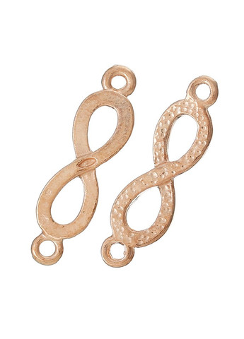 Конектор Фурнітура для браслета у формі 8 нескінечність бульбашки на покритті Рожево-золотий 28 мм x 8 мм Finding (351898137)