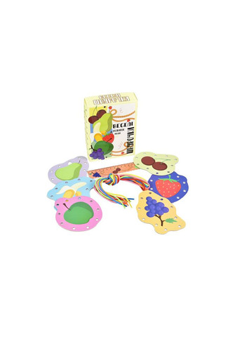 Игра развивающая Strateg шнуровка Веселые шнурочки фрукты Home (302947497)