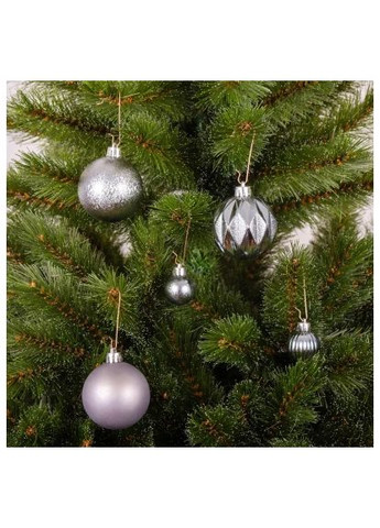 Елочная игрушка пластиковые шарики компл. 44шт, 3/6см, серебряные (5900779877726_1) Chomik пластикові кульки компл. 44шт, 3/6см, срібні (367830220)